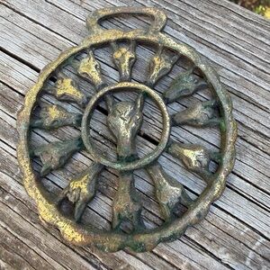 Horse Harness Brass Multi Heads England Unusual 3.5” Height X 3” Width Vintage